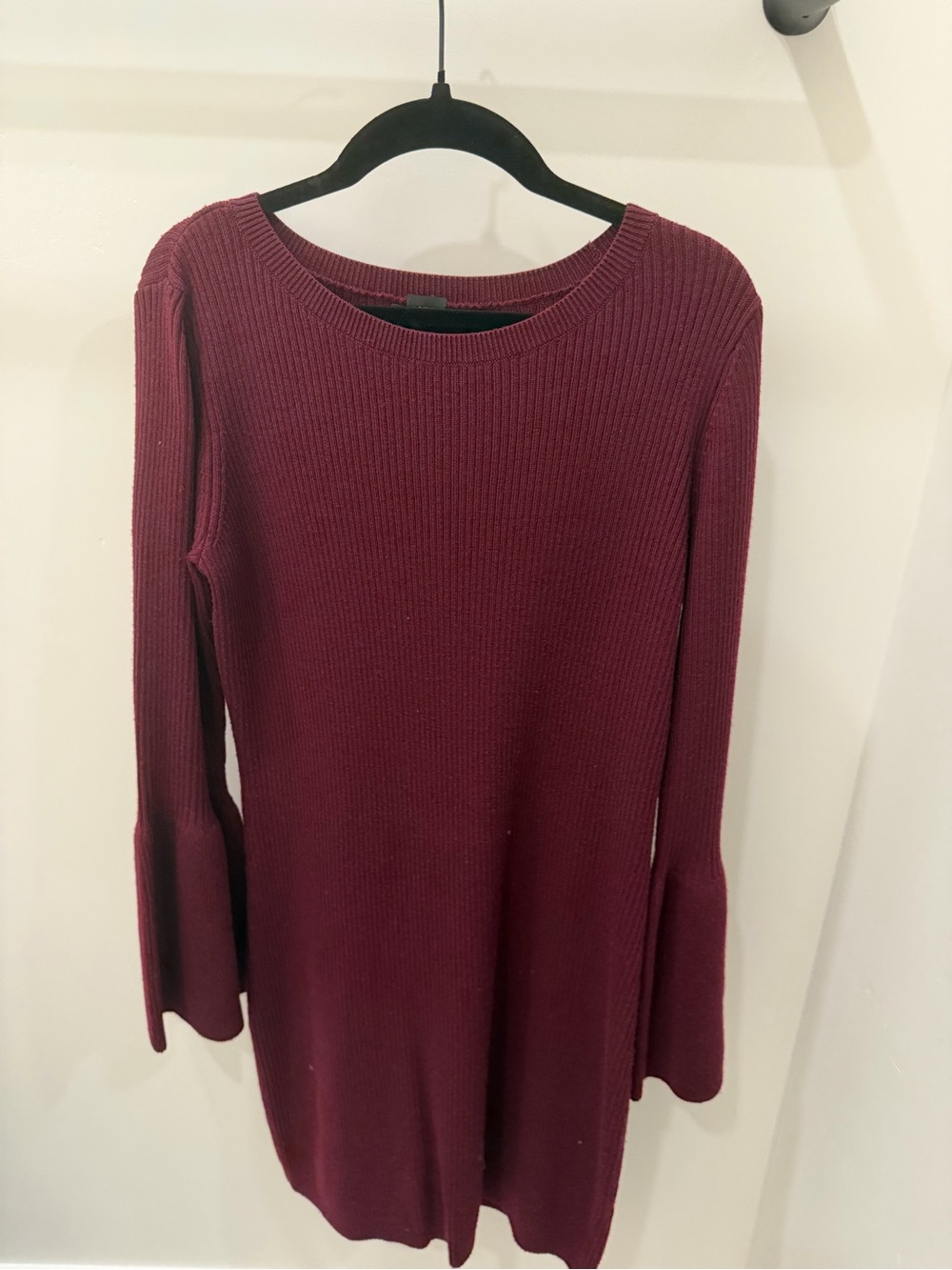 Club Monaco Wioletta Knit Sweater Dress - Burgundy Sz S